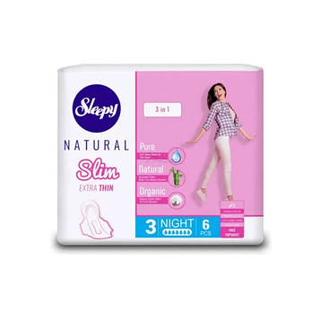 Прокладки гігієнічні ультратонкі Sleepy Slim Night-3 №6 (320 mm)