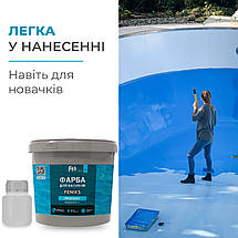 Фарба для басейну 2 компонентна епоксидна 4,5 кг FENIKS світло-сірий, фото 5