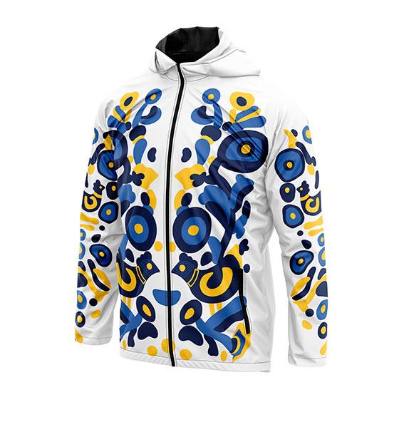 Куртка вітровка класична жіноча «Українська палітра. Синьо-жовта»