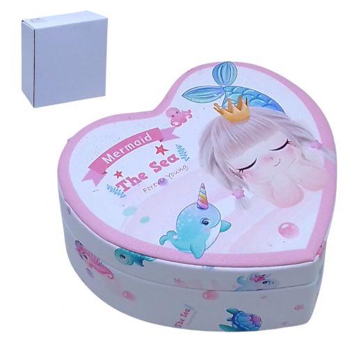 Дитяча скринька для прикрас "Русалонька", серце, фото 1