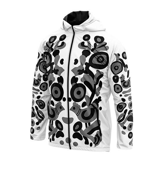 Куртка вітровка класична жіноча «Українська палітра. Сіро-чорна»