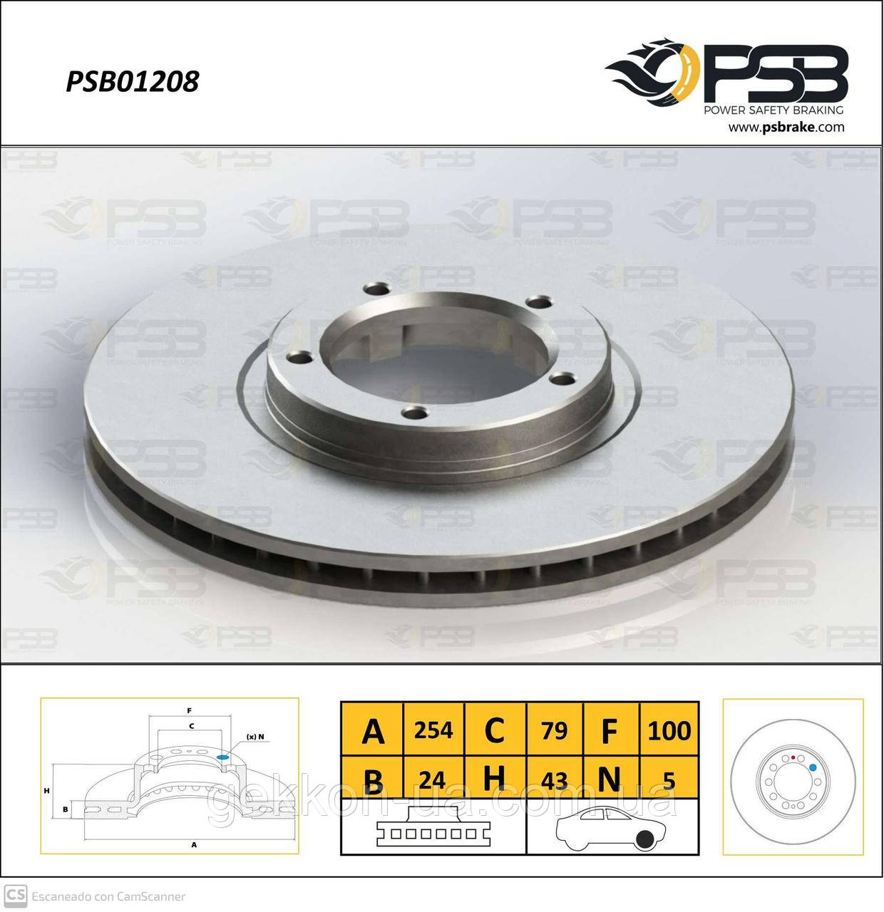 Диск гальмівний передній FORD Transit, Tourneo, Transit T12 "Air Cooled" [PSB Туреччина], PSB01208