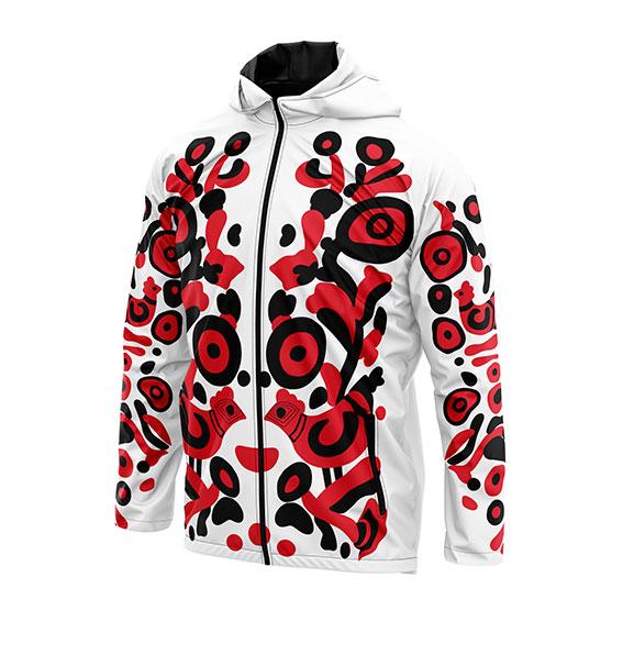 Куртка вітровка класична жіноча «Українська палітра. Червоно-чорна»