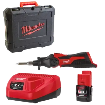 Паяльник акумуляторний MILWAUKEE M12 SI-201C (ЗП + 1акк.Х2А·год + кейс), фото 1