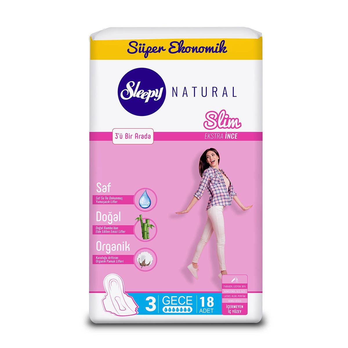 Прокладки гігієнічні ультратонкі Sleepy Slim Night-3 №18 Super Economic (320 mm)
