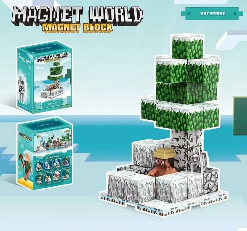 Магнітний конструктор Майнкрафт «Magnet world», Hot spring 39 деталей T9915, фото 1