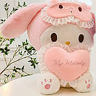 М'яка іграшка Кролик з серцем 35см, Подарунок дівчині / Плюшева іграшка Мелоді, фото 5