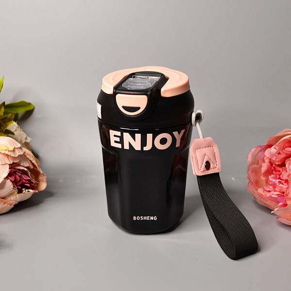 Термостакан "Enjoy" з трубочкою 350 мл з нержавіючої сталі в різних кольорах Luna, фото 1