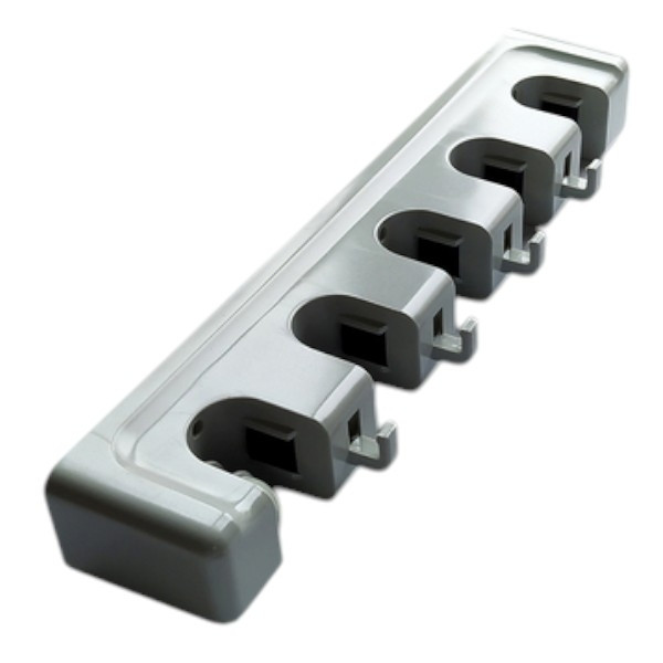 Органайзер настінний тримач на 5 швабр + 4 гачки Ramp Сірий, фото 1