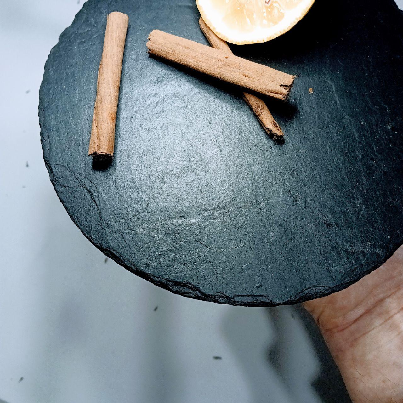 Сланцева тарілка Д14,5 см для сервірування, ручної роботи, фото 1