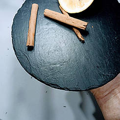 Сланцева тарілка Д14,5 см для сервірування, ручної роботи