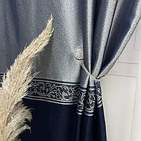 Штори з жакард, сучасні штори в спальню Сіро-сині з тюлем (SHTN-K7-6), фото 2