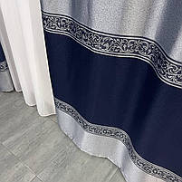 Штори з жакард, сучасні штори в спальню Сіро-сині з тюлем (SHTN-K7-6), фото 7