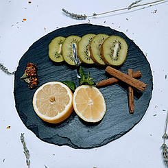 Сланцева тарілка Д22 см для сервірування, ручної роботи