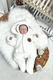 Дитячий теплий комбінезон чоловічок для новонародженого 0-3 міс 56-62 см Зима Весна Осінь, фото 5