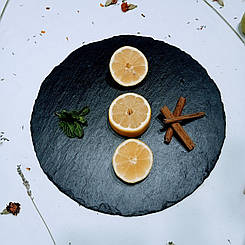 Блюдо для подачі Д35 см; кругле натуральний сланець