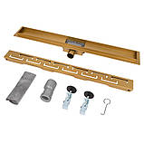 Душовий трап ITAL IT02-FT18/700, 700 мм, нержавіюча сталь, Brushed GOLD, фото 6