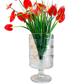 Скляна ваза "Спірея" Helios 147 мм на ніжці BMHP14306E6