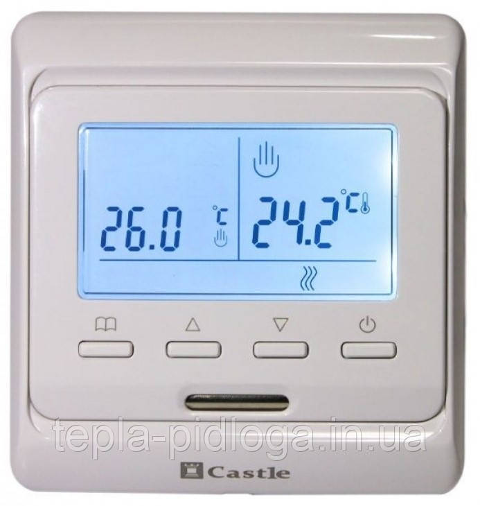 Терморегулятор програматор Сastle E51.716 БІЛИЙ/ СЛОНОВА КІСТКА/ ЧОРНИЙ/ ЧОРНИЙ МАТОВИЙ два датчика, фото 1