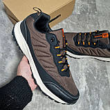 Термо-кросівки чоловічі зимові плащівка коричневі, фото 5