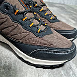 Термо-кросівки чоловічі зимові плащівка коричневі, фото 7