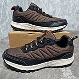 Термо-кросівки чоловічі зимові плащівка коричневі, фото 4