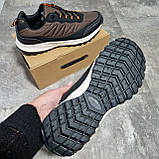 Термо-кросівки чоловічі зимові плащівка коричневі, фото 6