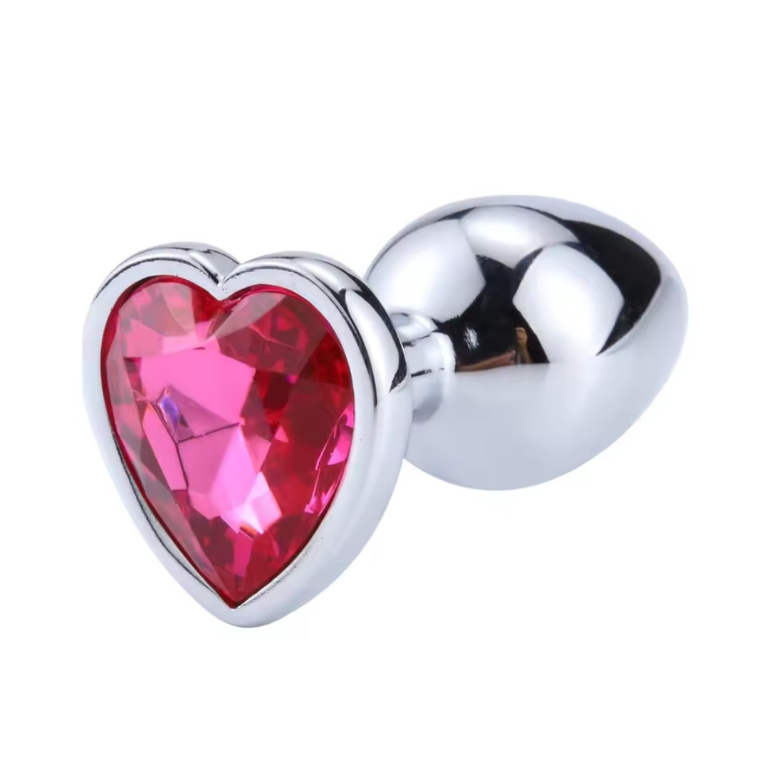 Металева анальна втулка "Heart" pink, розмір S, фото 1