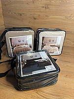 Фланелева постільна білизна євро розмір однотонна комбінована в подарунковій сумочці