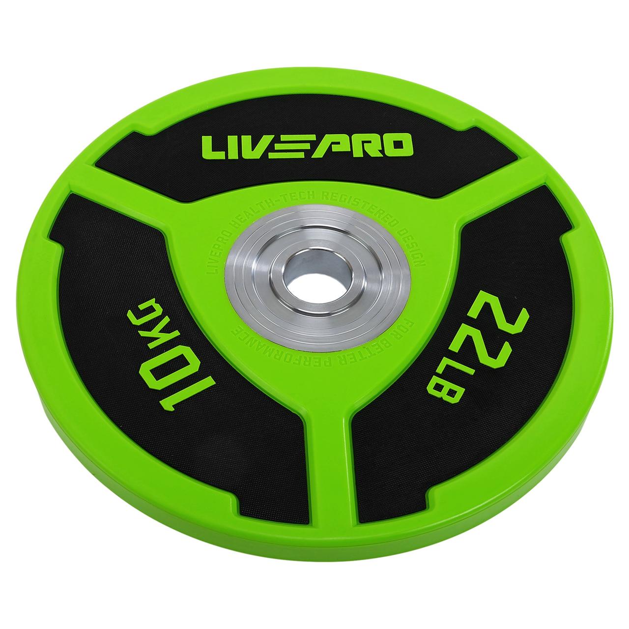 Бамперні диски для кросфіту поліуретанові Bumper Plates LiveUp LP8027-10 1 шт х 10 кг