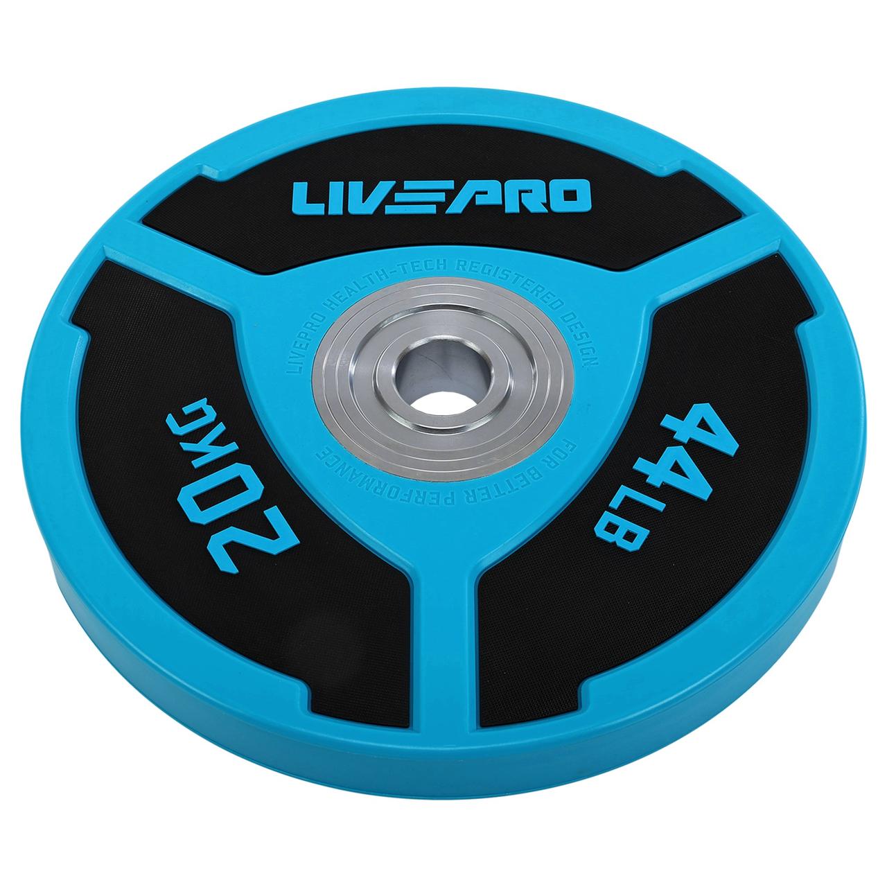 Бамперні диски для кросфіту поліуретанові Bumper Plates LiveUp LP8027-20 1 шт х 20 кг