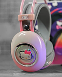 Навушники бездротові накладні з RGB-підсвіткою Hello Kitty PG-706H, фото 3