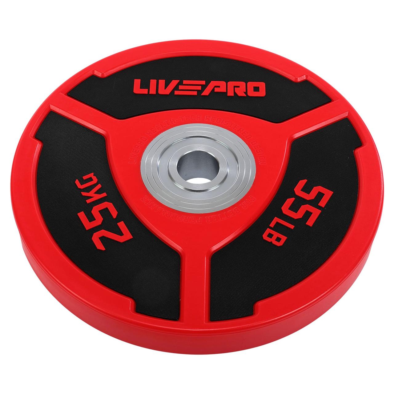 Бамперні диски для кросфіту поліуретанові Bumper Plates LiveUp LP8027-25 1 шт х 25 кг