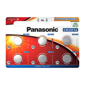 Батарейки CR2016 Panasonic Lithium (3v) 6шт.
