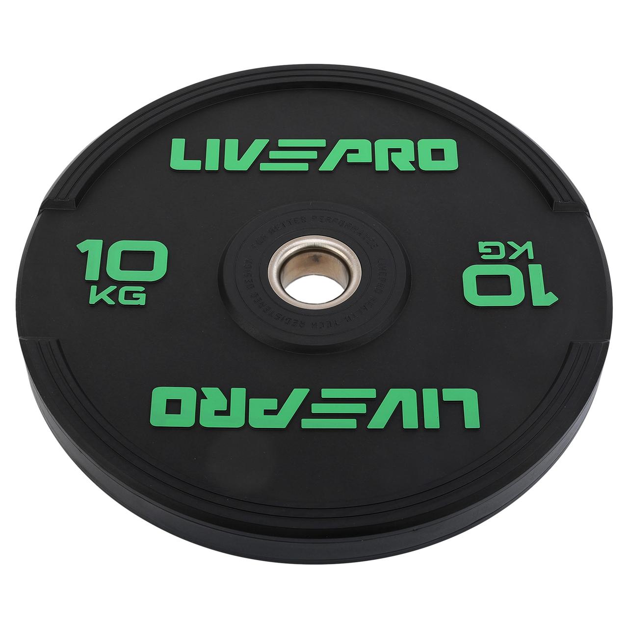 Бамперні диски для кросфіту гумові Bumper Plates LiveUp LP8331-10 1 шт х 10 кг
