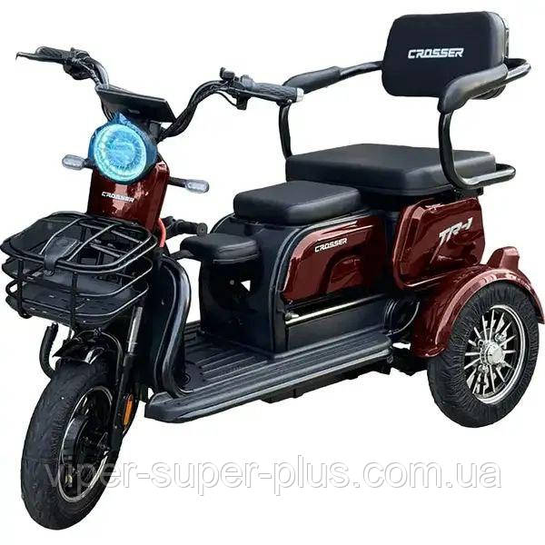 Електротрайк Електроскутер трехколісний Crosser TR-1 Кроссер 600 Вт, 72V/20AH, Колесо Ø-10, 30-35 км/ч, до 200 кг