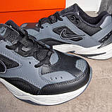 Кросівки чоловічі демісезонні Nike Tekno шкіряні сірі, фото 7