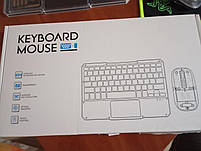 Бездротова клавіатура з мишею для пк і планшетів iPad&Tab Bluetooth USB 2.4 Гц RGB Білий Прозорий, фото 3