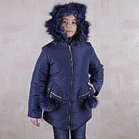 Куртка, пальто Пальто Дівчинка Зима 91447785 Синій темний арт.91447785 Ніколь Зріст 128-60(р)