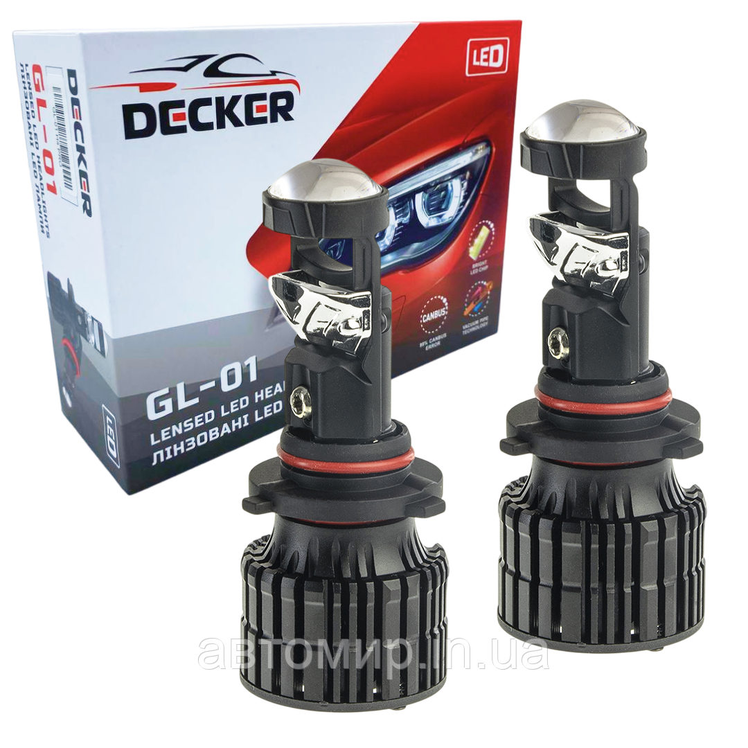 Led світлодіодні міні лінзи Bi-LED DECKER LED GL-01 HB3 9005 6000k 55w 8000Lm 9-32v