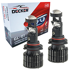 Led світлодіодні міні лінзи Bi-LED DECKER LED GL-01 HB3 9005 6000k 55w 8000Lm 9-32v