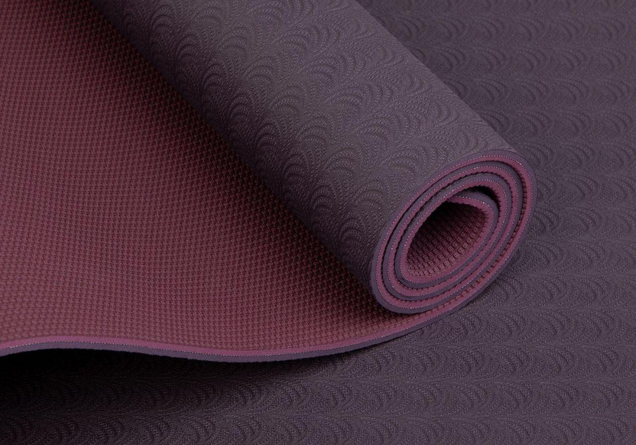 Екологічний килимок для йоги Bodhi Lotus Pro 183x60x0.6 см баклажановий, фото 1