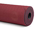 Екологічний килимок для йоги Bodhi Lotus Pro 183x60x0.6 см бордовий, фото 6