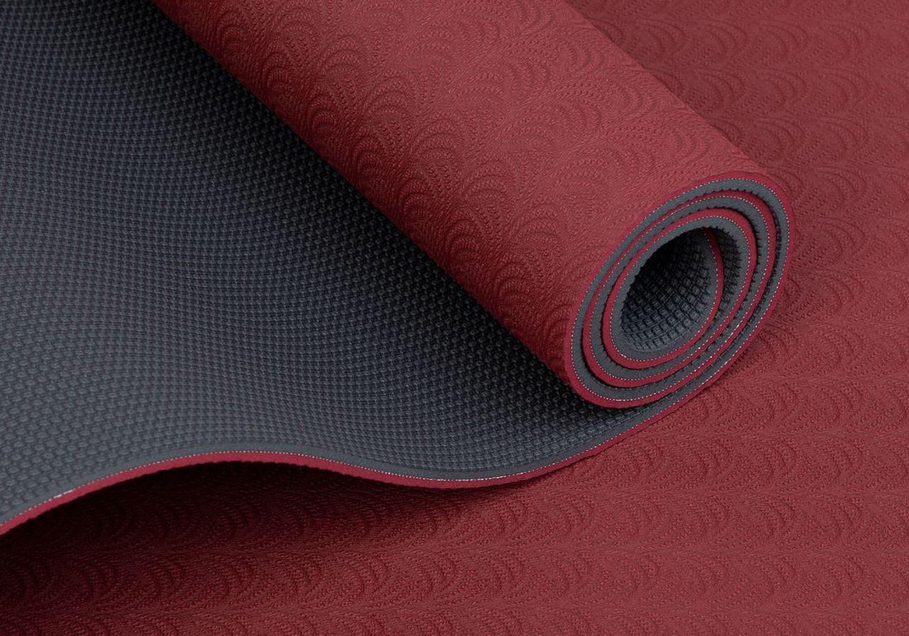 Екологічний килимок для йоги Bodhi Lotus Pro 183x60x0.6 см бордовий