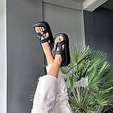 Чорні босоніжки на масивній підошві, фото 3