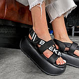 Чорні босоніжки на масивній підошві, фото 5