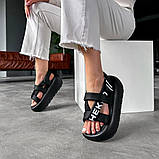 Чорні босоніжки на масивній підошві, фото 8