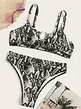 Жіночий купальник роздільний зі зміїним принтом, фото 2