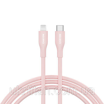 Оригінал! Дата кабель USB-C to Lightning 1.0m CLNM60 C-L 60W MFI Silicon Pink Canyon (CNS-CLNM60SC10PS) - Вища Якість!, фото 1