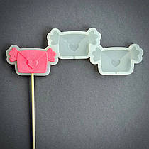 Силіконовий молд для льодяників "Конверт із крилами"